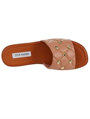 Steve Madden Trouble Sandal Nude Leather Slip On